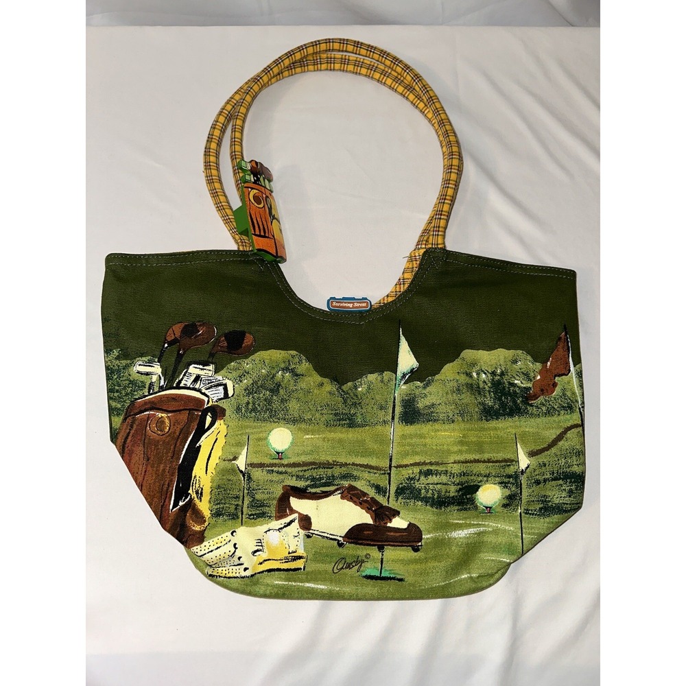 Ann Ormsby Surviving Stress Golf Shoulder Bag Purse Sand and Sun Beach Tote - Picture 9 of 14